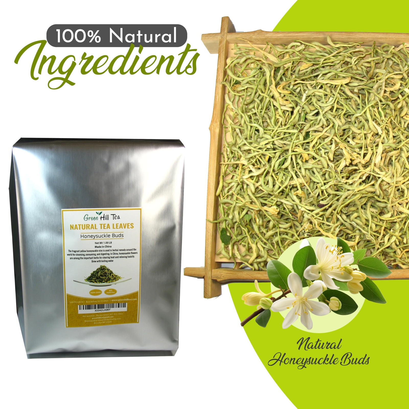 Greenhilltea traditional health herbs, Honey suckle dried herbal tea honeysuc…