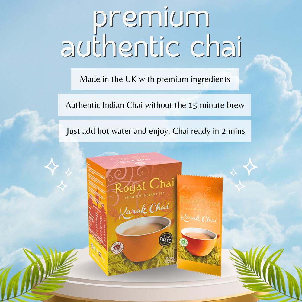 ‎Royal Chai Karak Chai Sweetened | 10 Count Single Box | Premium Instant Tea