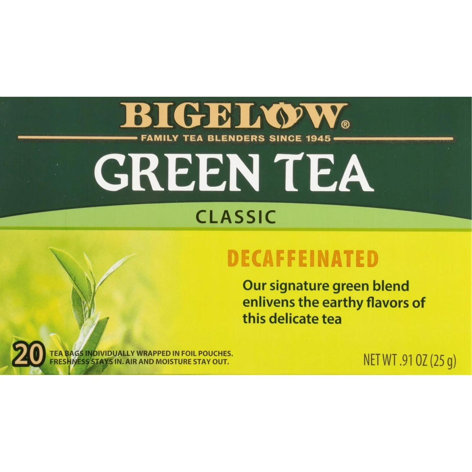Bigelow Decaffeinated, Green Tea Bags, 20 Count