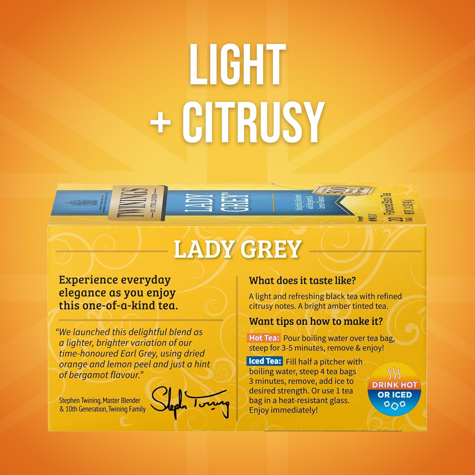 Twinings Lady Grey Black Tea 20 Count (Pack of 6), Original Version