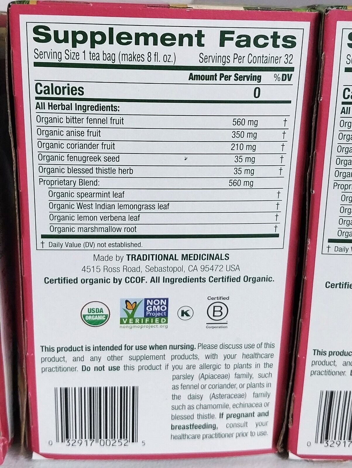Traditional Medicinals Mothers Milk Tea 3 Boxes Wellness Exp 05/2027 Box Wear