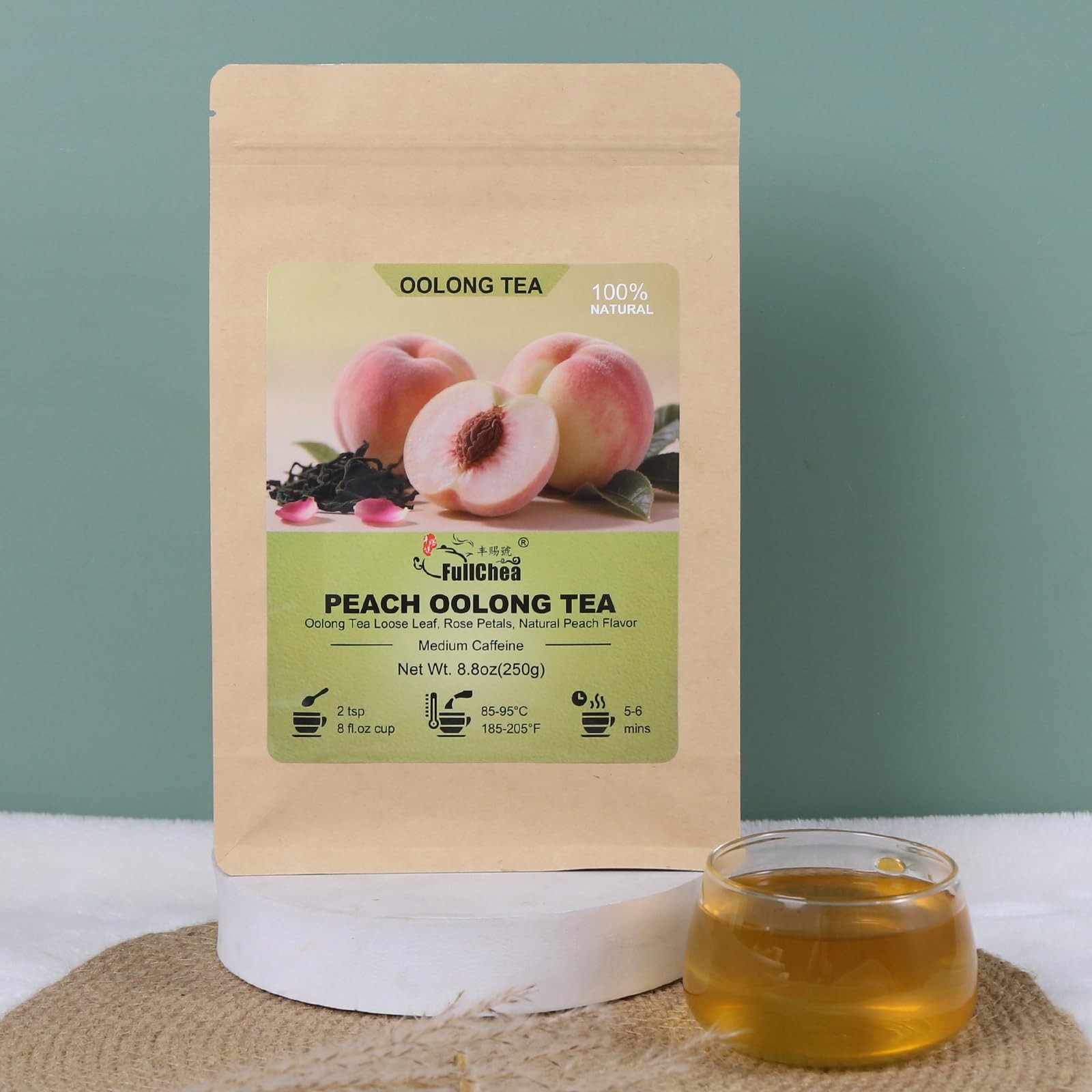 FullChea Taiwan Peach Oolong Tea Loose Leaf 8.8oz / 250g Dongding High Mou…
