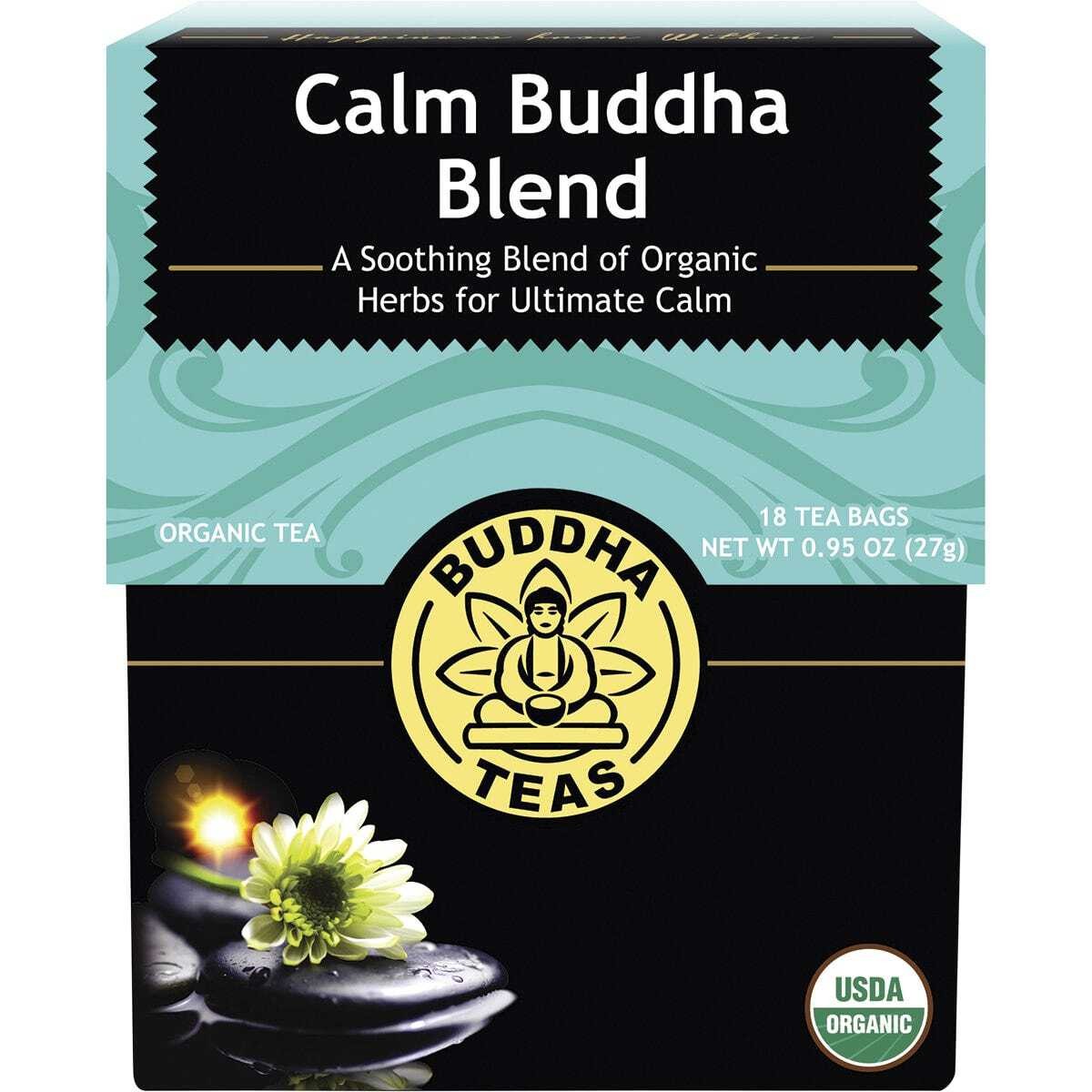 Buddha Teas Organic Herbal Tea Bags Calm Buddha Blend 18 Pack