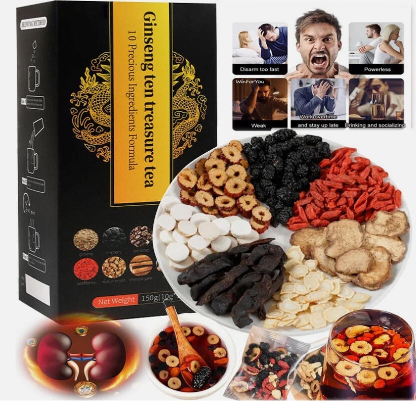 Kidney Ginseng Five Treasure Tea -Eight Treasure Tea with Wolfberry & Mulberry