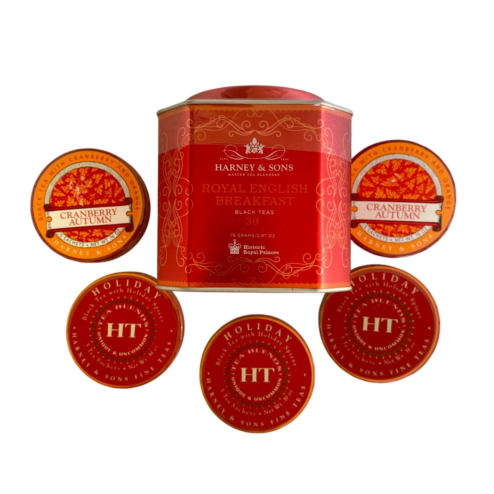 Harney & Sons Tea Lot Royal English Breakfast, Holiday, Cranberry Autumn SEALED