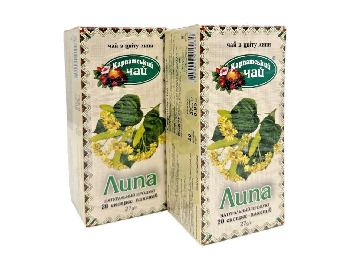 Carpathian Linden Tea 100% Natural – 20 Bags, 27g – Pack of 2 – Ukraine