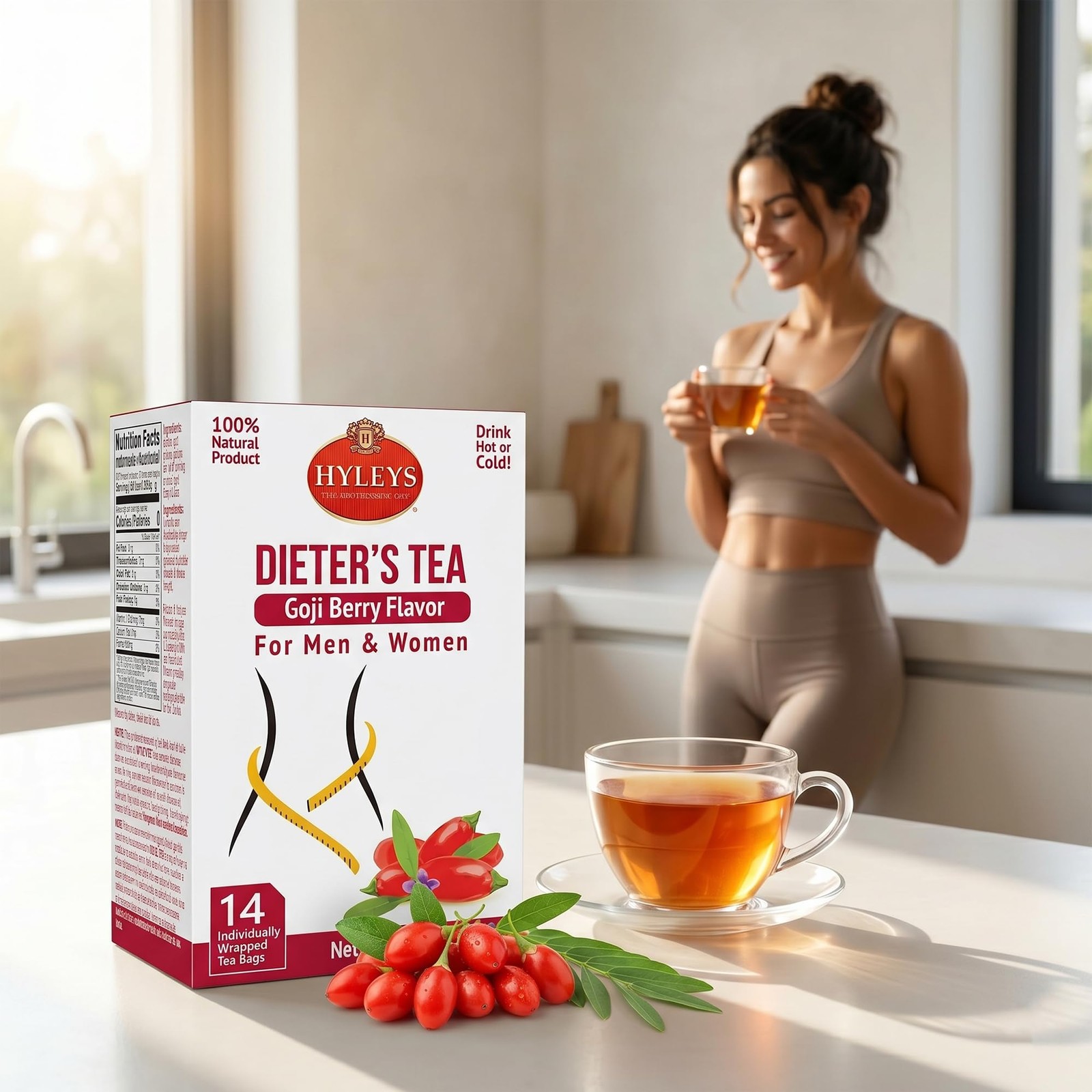Dieter’s Tea with Goji Berry Flavor 14 Tea Bags Slimming Weight Loss Detox …