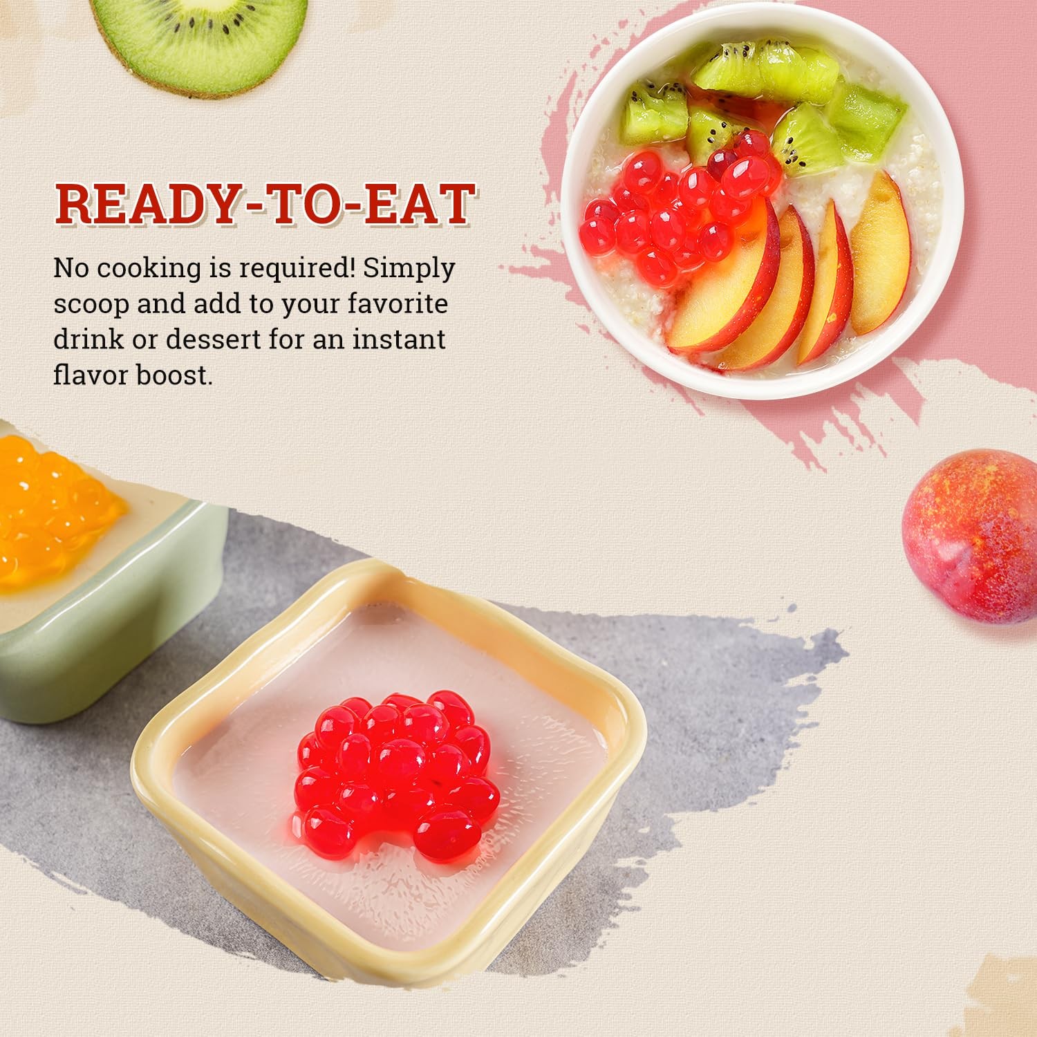 52USA Strawberry Popping Boba 500g, Popping Pearls for Bubble Tea, Beverages,…