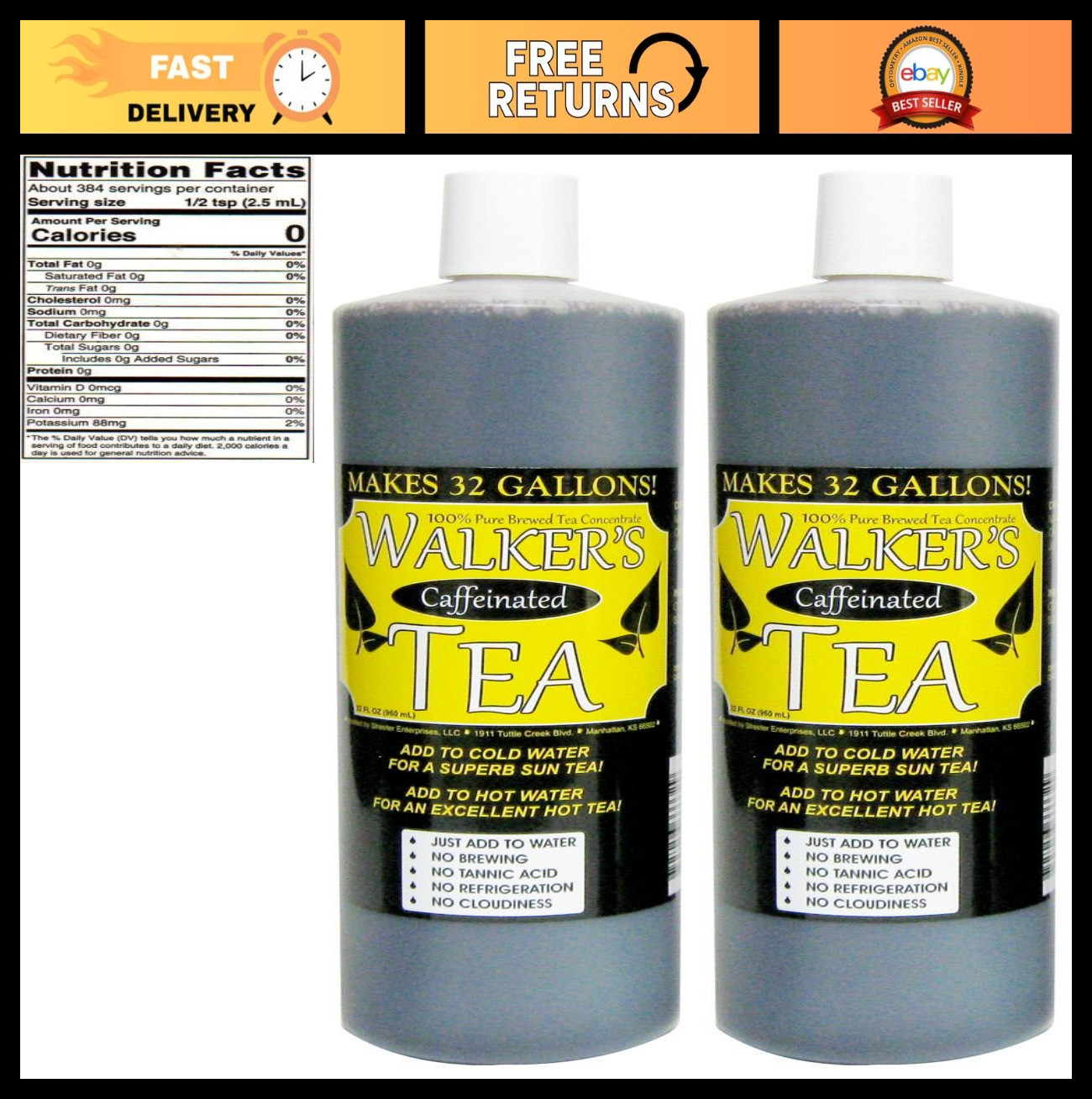 Caffeine-Infused Liquid Tea Concentrate – Brews 64 Gallons of Refreshing Tea!