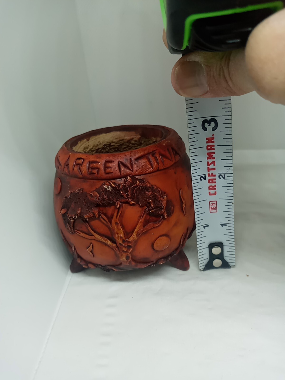 Argentina Unique Hand Made Wooden Yerba Mate Cup & Bombilla W Nature Design.
