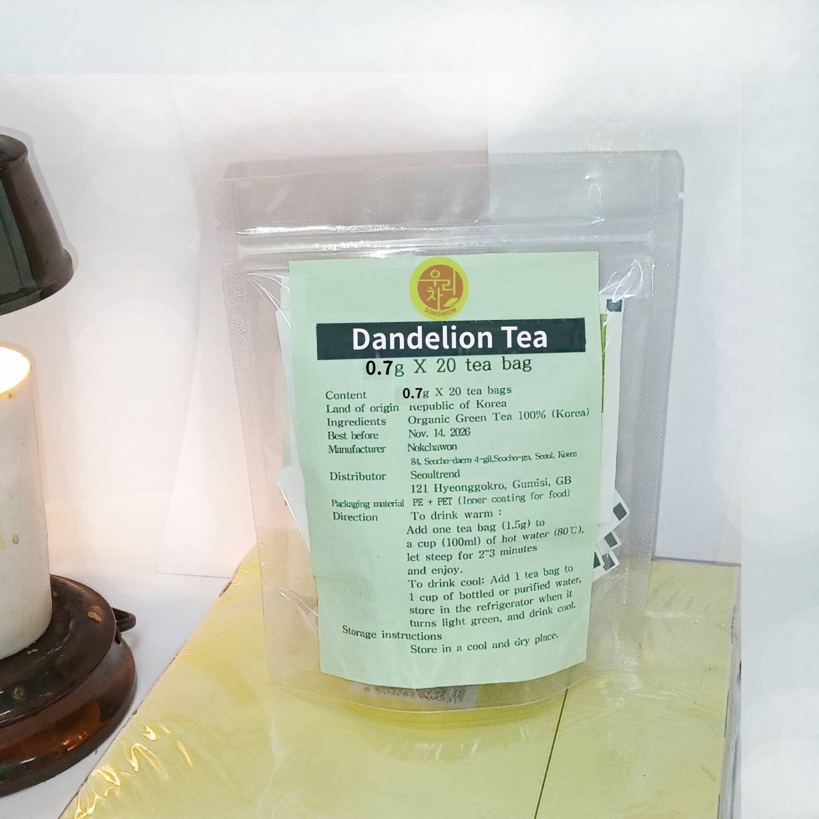 Korean Songwon Dandelion Tea 20 Tea bag Free Shipping wt Tracking