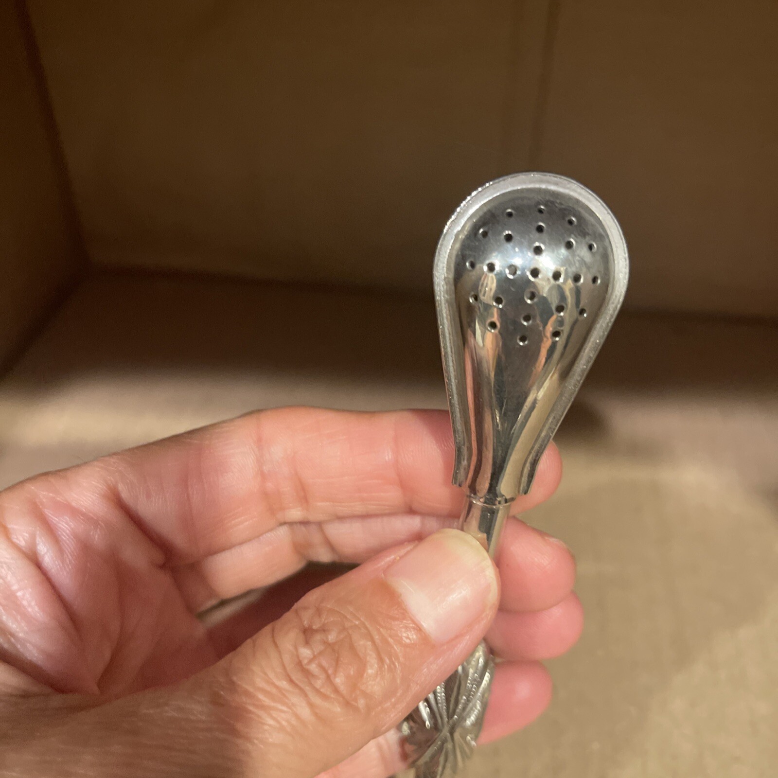 Metal Silver Yerba Mate Tea Gourd Drinking Straw Filtered Argentina