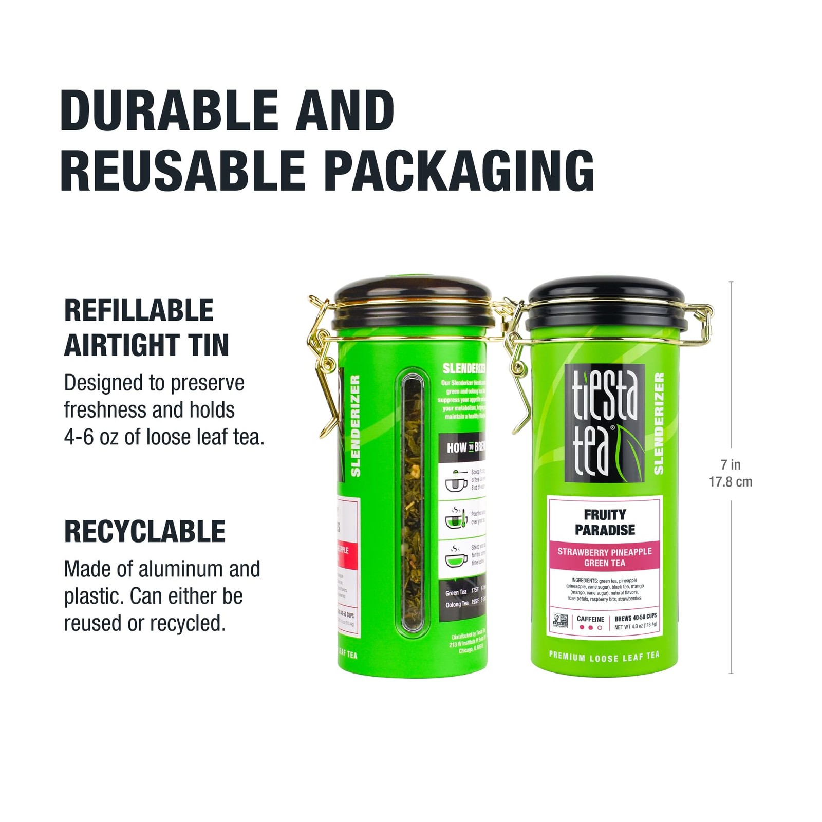 – Fruity Paradise, Loose Leaf, Strawberry Pineapple Green Tea, Premium Medium…