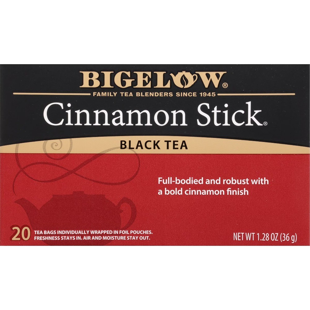 (4 pack) Tea Cinnamon Stick, Black Tea Bags, 20 Count