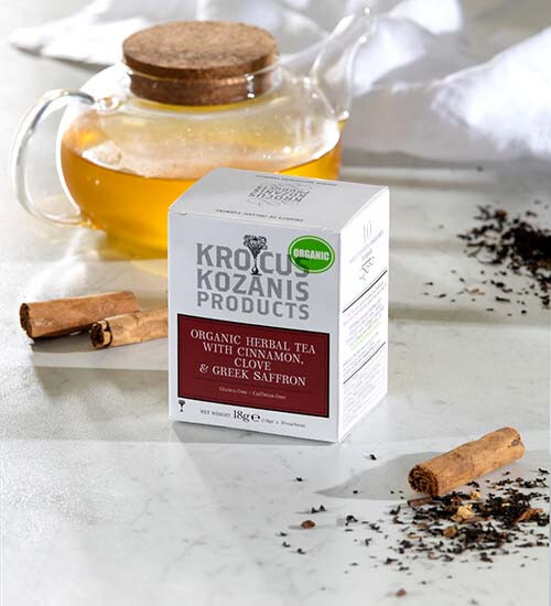 Krocus Kozanis Products Tea Greece 10 x teabags 18g (1,8g) Greek saffron