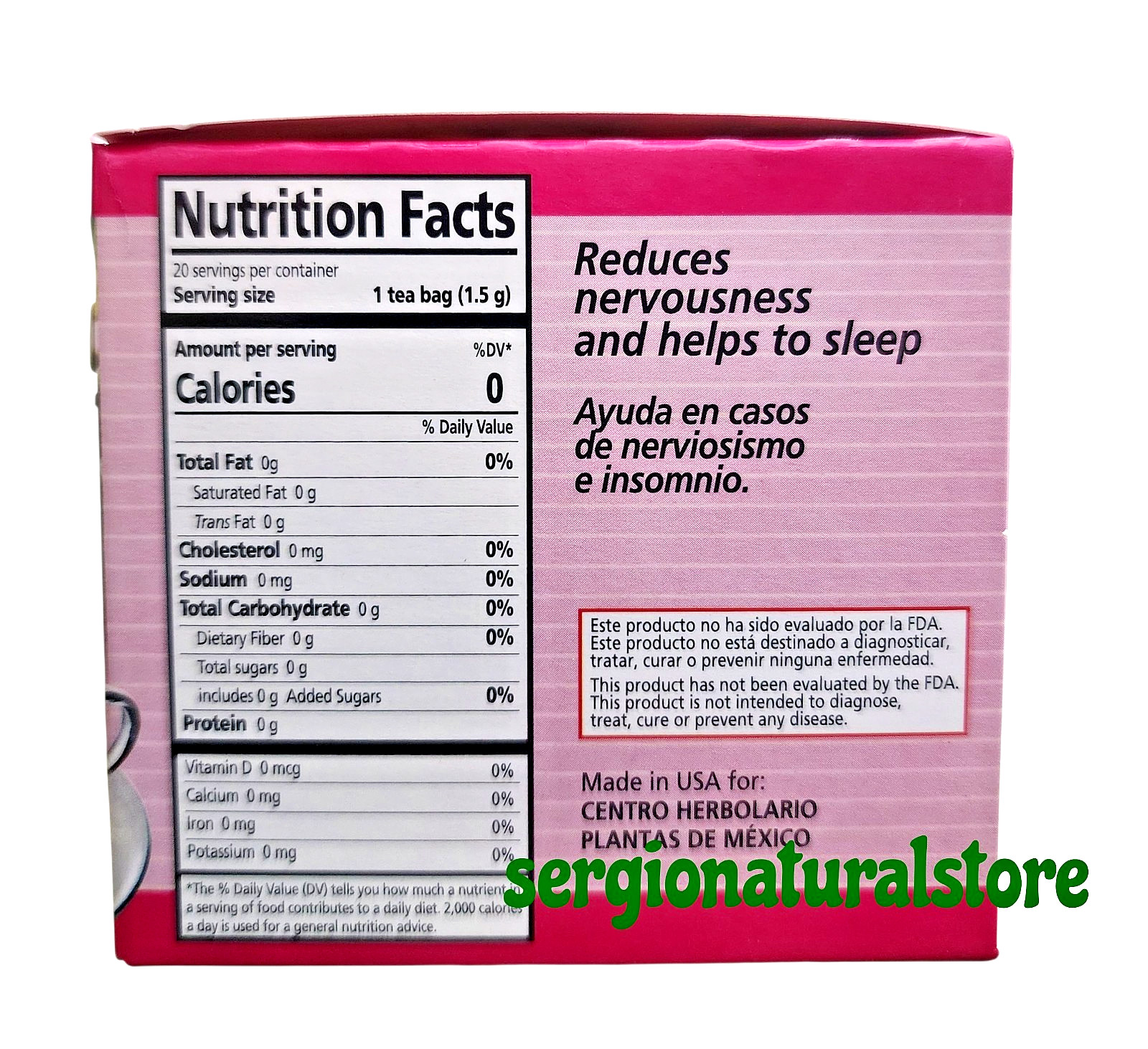 Plasifora Tea Herbal 25 bags TE de PASIFLORA Passion Flower Tea Free Shipping