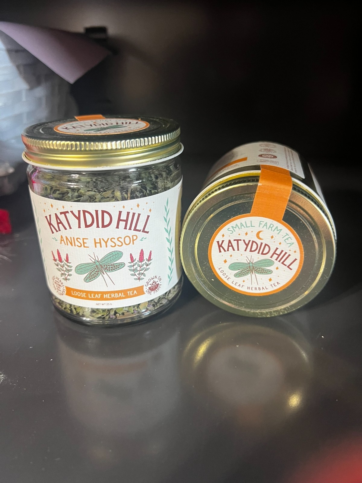 Katydid Hill Anise Hyssop Herbal Loose Leaf Tea 30g Jar Organic Caffeine Free
