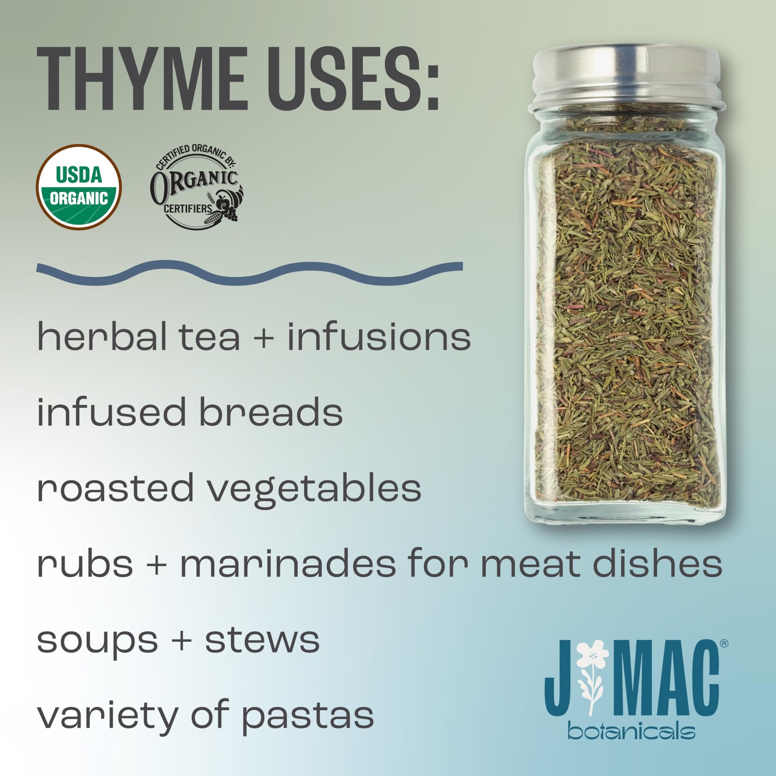J Mac Botanicals Organic Thyme 4 oz