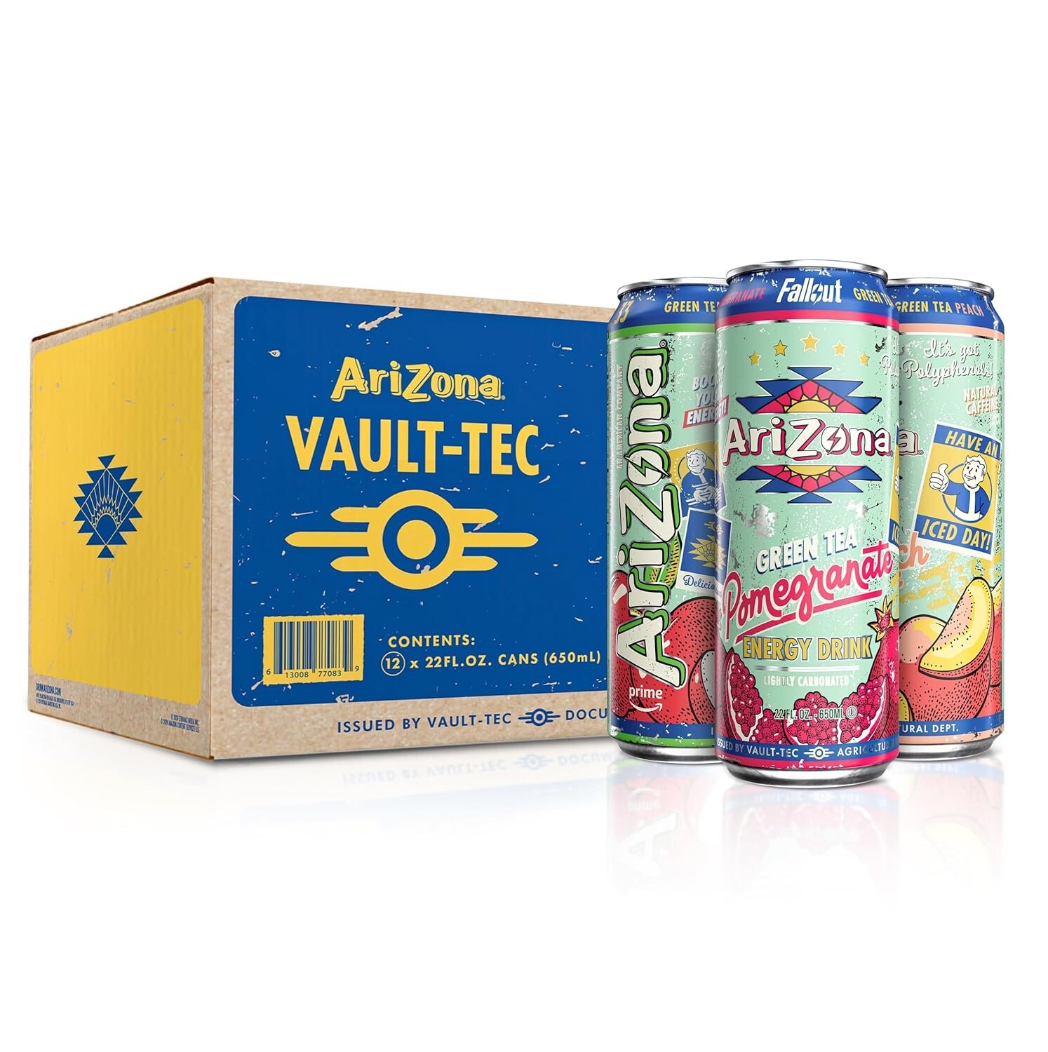 AriZona x Fallout Green Tea Energy Drink, 12pk 22 fl oz, Vault-Tec – 3 Flavor