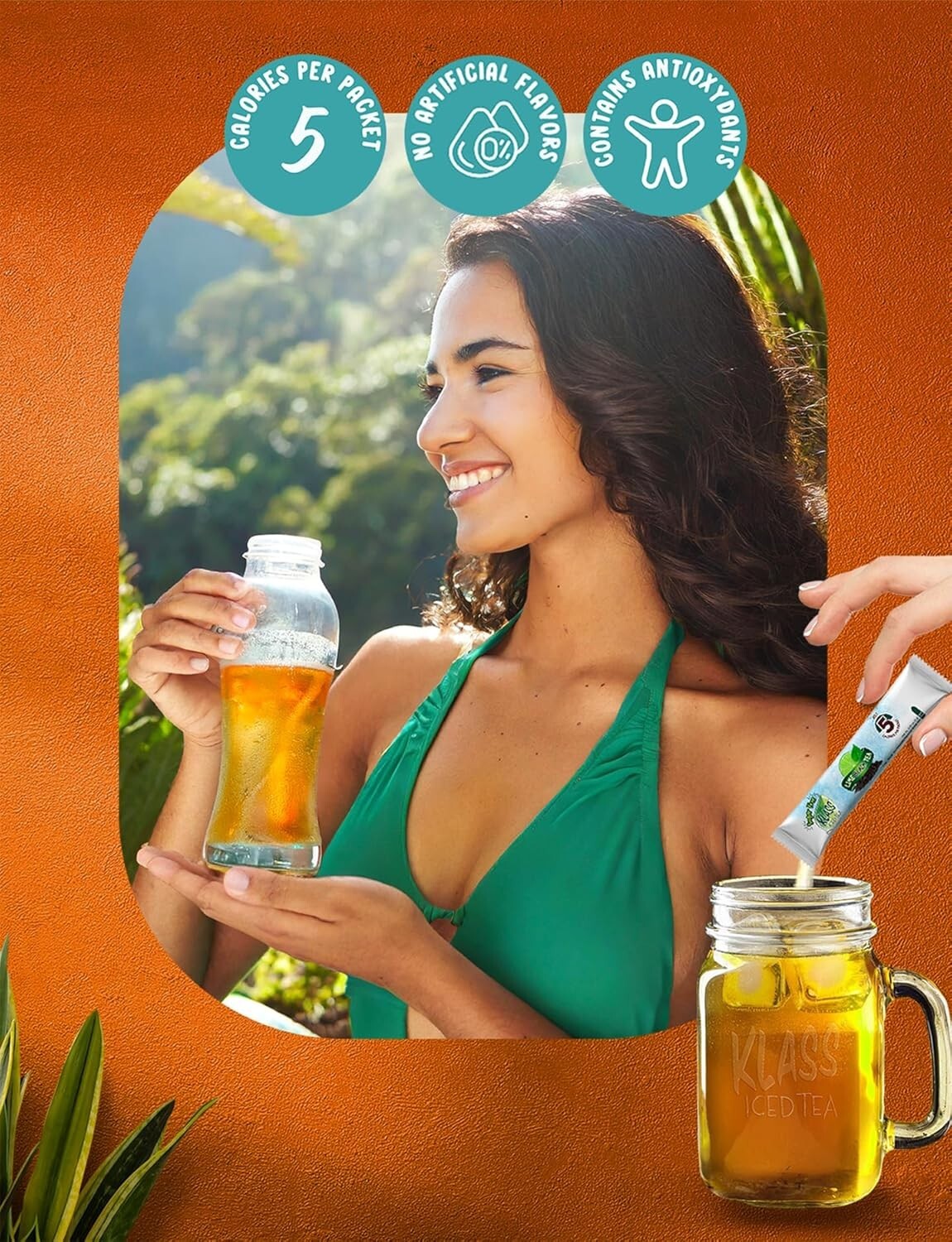 Klass Iced Tea Drink Mix – Sugar Free Variety Pack – Peach & Lime Black Tea On-