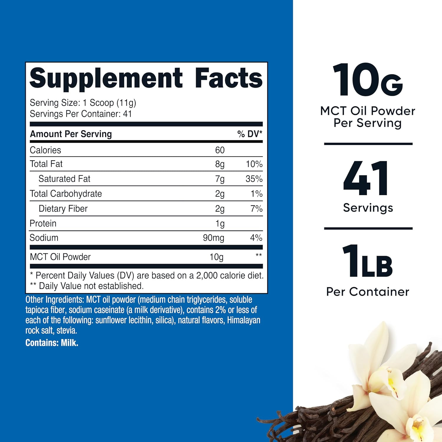 Nutricost Premium MCT Oil Powder (1 LB, Vanilla) – Best 1 Pound (Pack of 1)