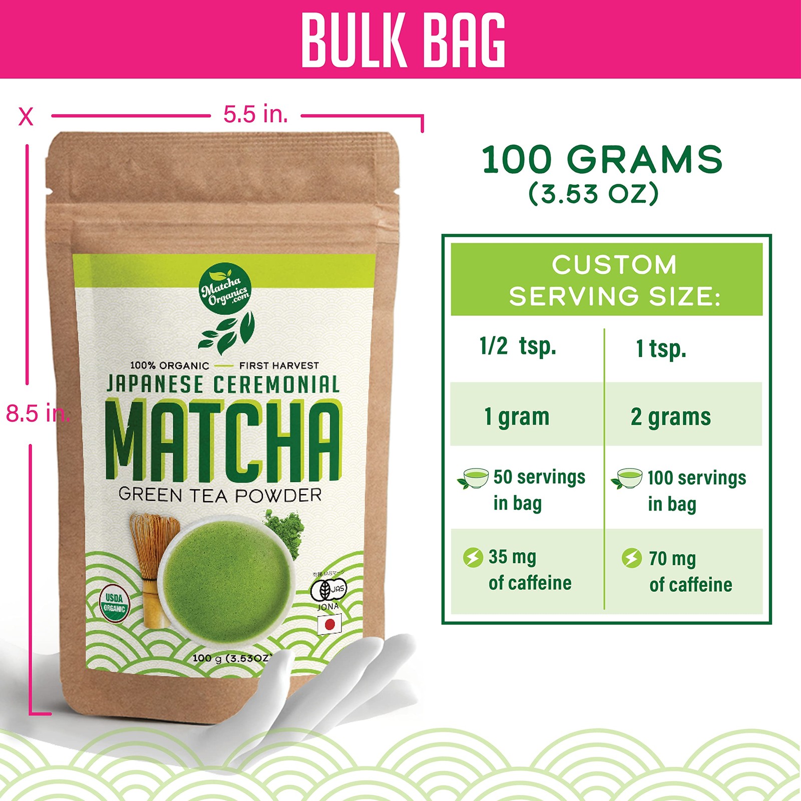 Premium Japanese Ceremonial Matcha Green 4 Ounce (Pack of 1), Bright