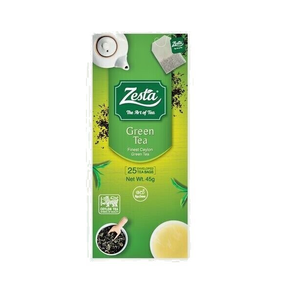 Ceylon Best Natural pure Organic Herbal Healthy BOPF100% Zesta Green Tea 25 Bags