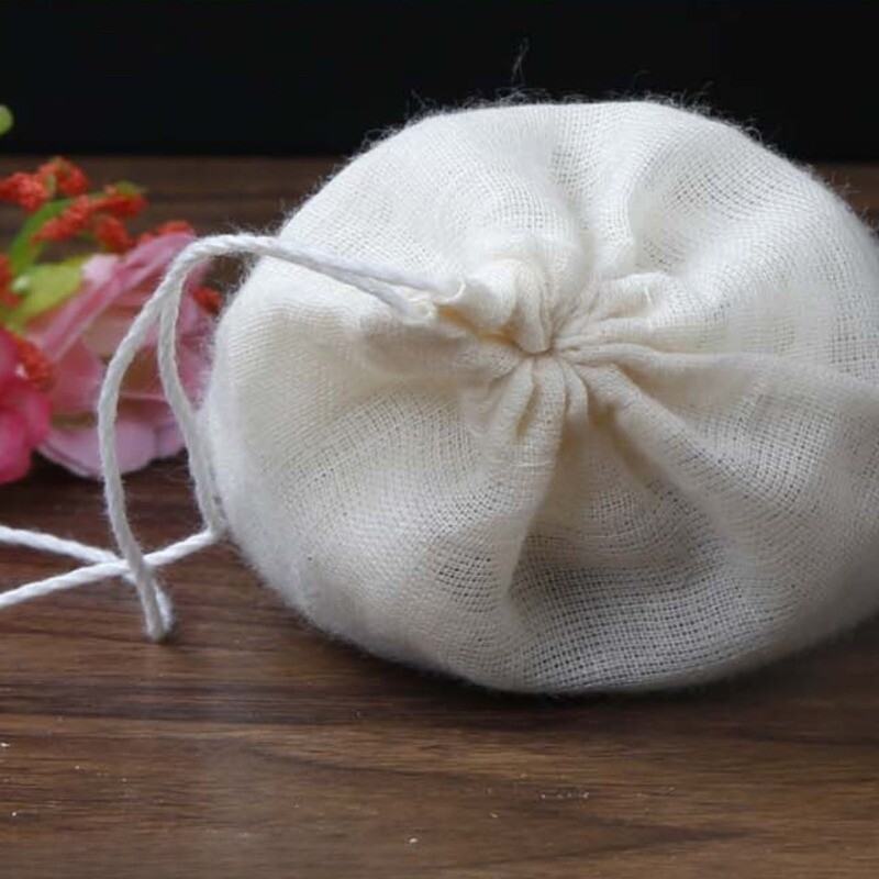 50pcs 10x15cm Cotton Tea Bags Gauze Filter Bags Drawstring Tea Bags Marinade Bag