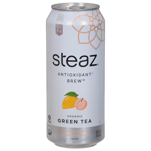 Steaz Organic Green Tea Zero Calorie Peach Mango 16 Fl Oz