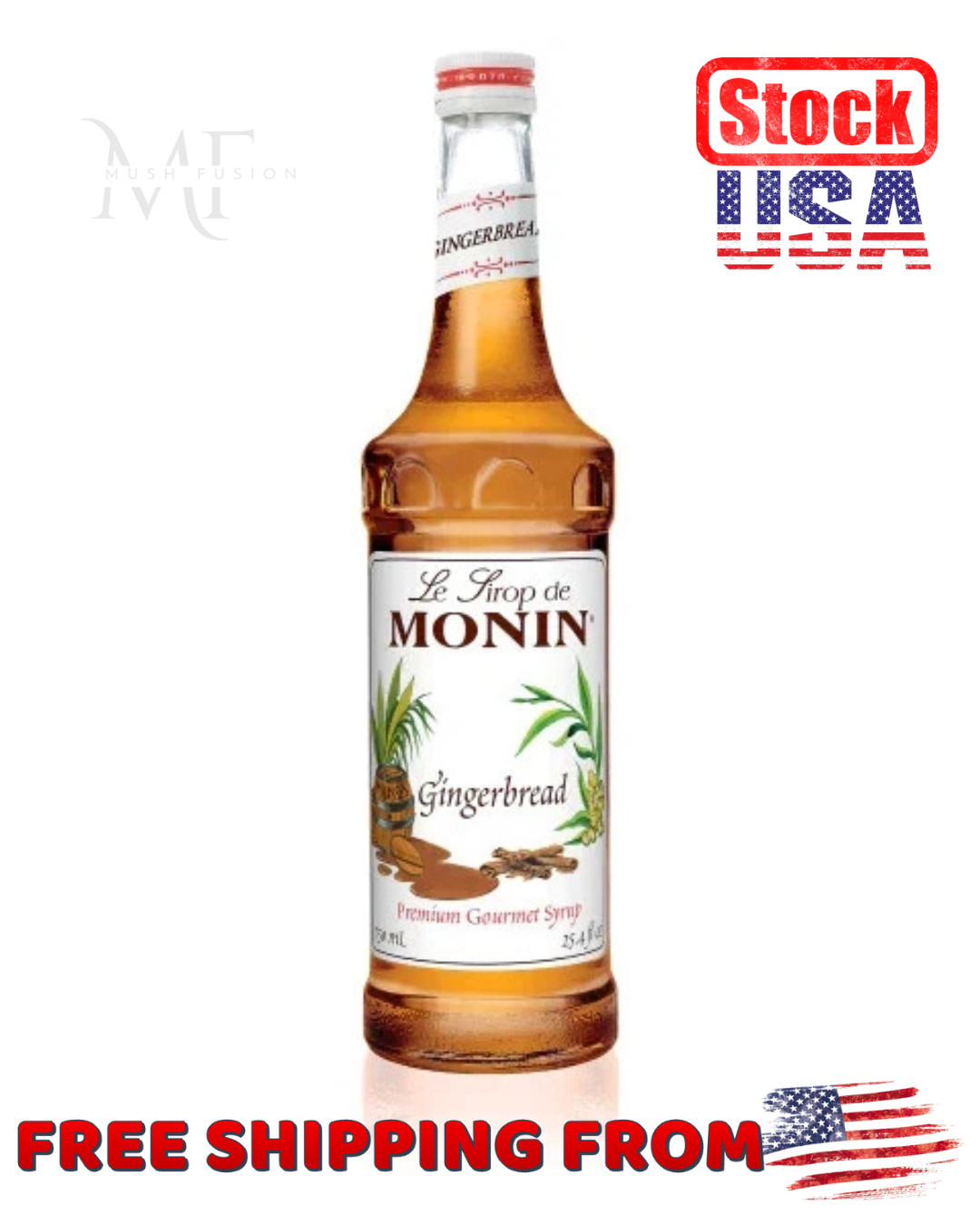 🎄✨ Monin Gingerbread Syrup 750mL – Warm, Sweet Holiday Flavor Boost! ✨🎄