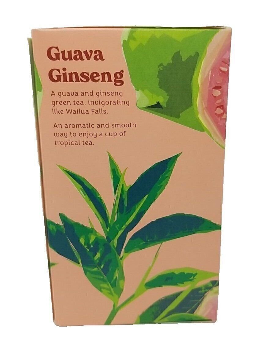 Hawaiian Islands Guava Ginseng Tropical Green Tea, All Natural – 20 Teabags