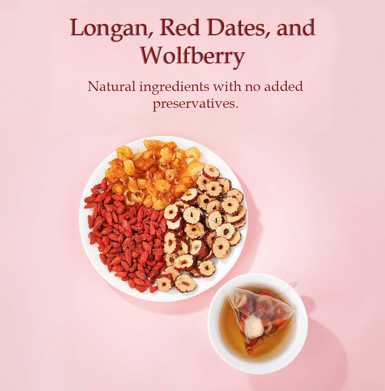 50 Packs Tea Bags – Red Date Kidney Health Herbal Tea Caffeine Free