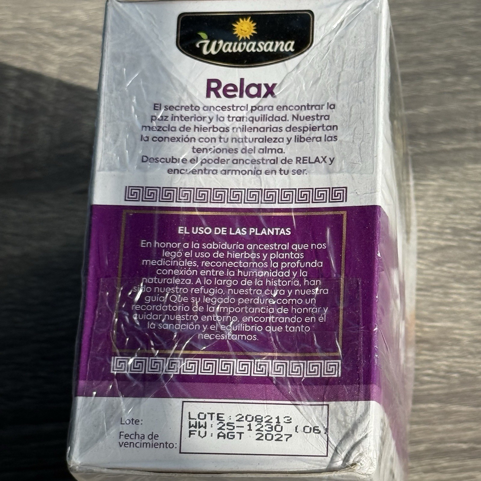 Wawasana Relax 50Tea Bags Peruvian Herbal 100%Natural Mix Herbs Made in Peru 75g