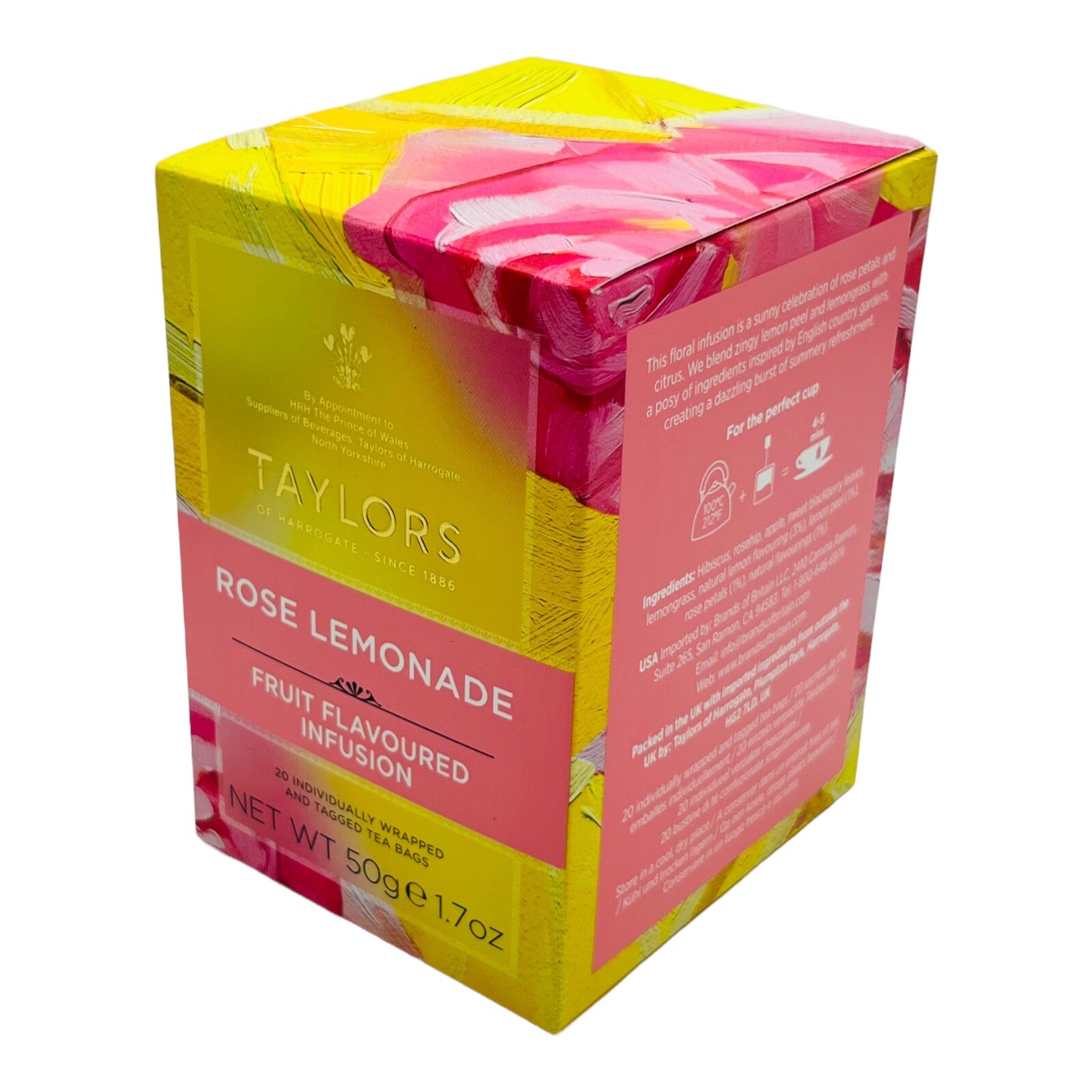 Taylors of Harrogate Rose Lemonade Tea Infusion 20 Wrapped Teabags exp 07/2025