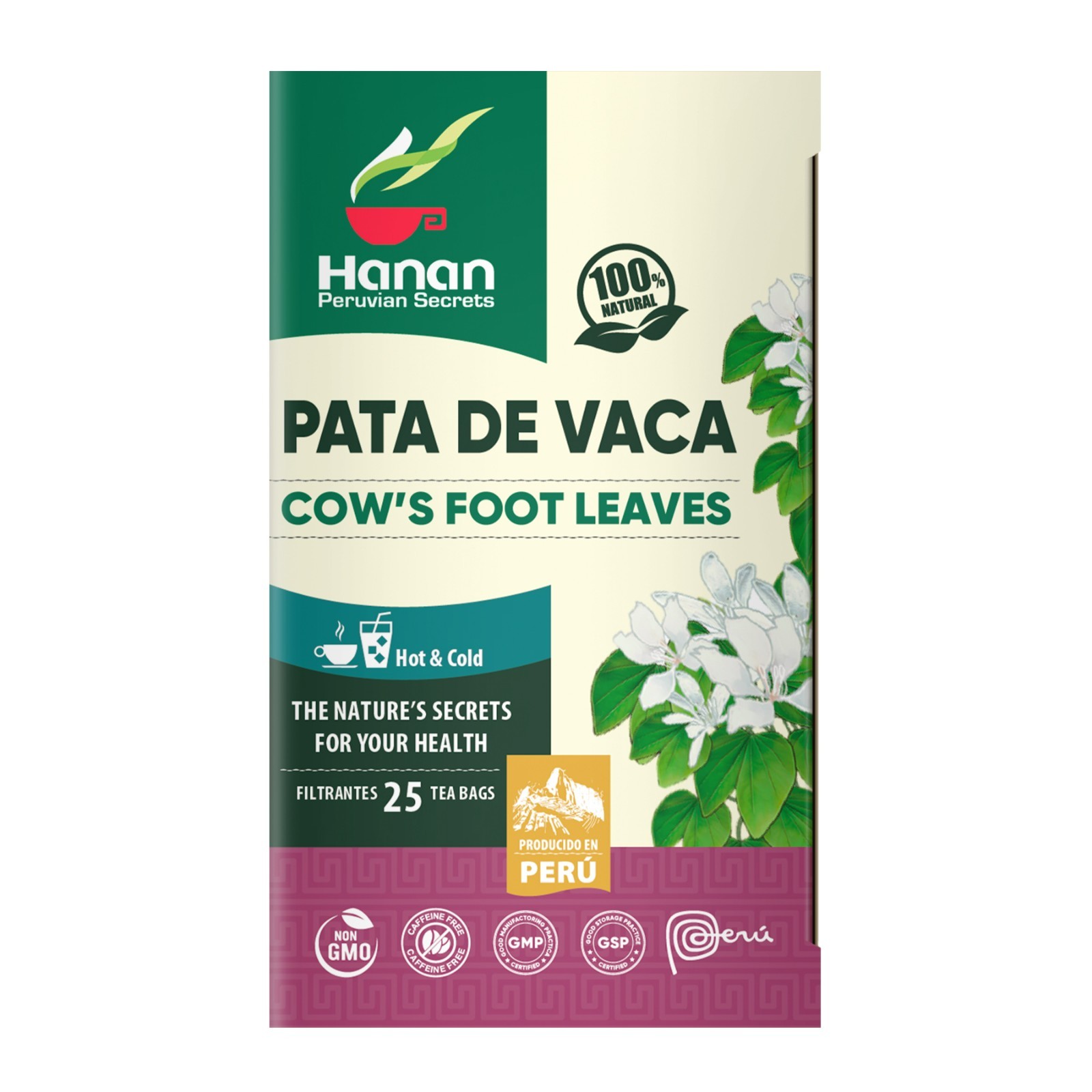 Hanan Peruvian Secrets Pata de Vaca Herbal Tea | 100% Natural Cow’s Foot Leaves