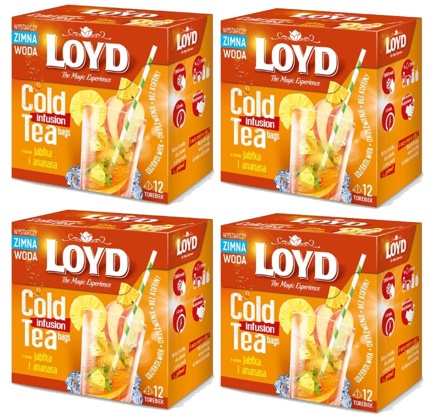 4 LOYD Cold Infusion Fruit Tea Apple & Pineapple Flavor Boxes 30g 1.05oz