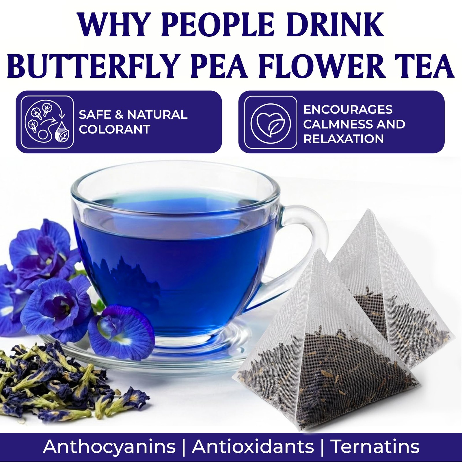 Butterfly Pea Flower Tea Bags Premium Butterfly Pea Tea Leaves – All-Natural …
