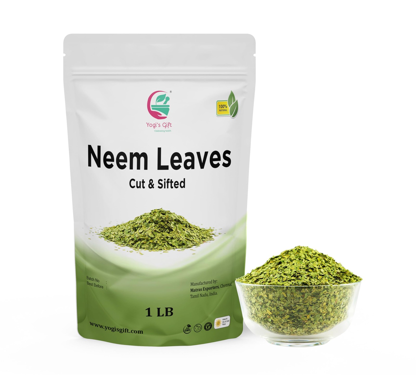 Neem Leaf 1 LB | 100% Natural Tea | Neem Leaves Cut and Sifted | Azadirachta …