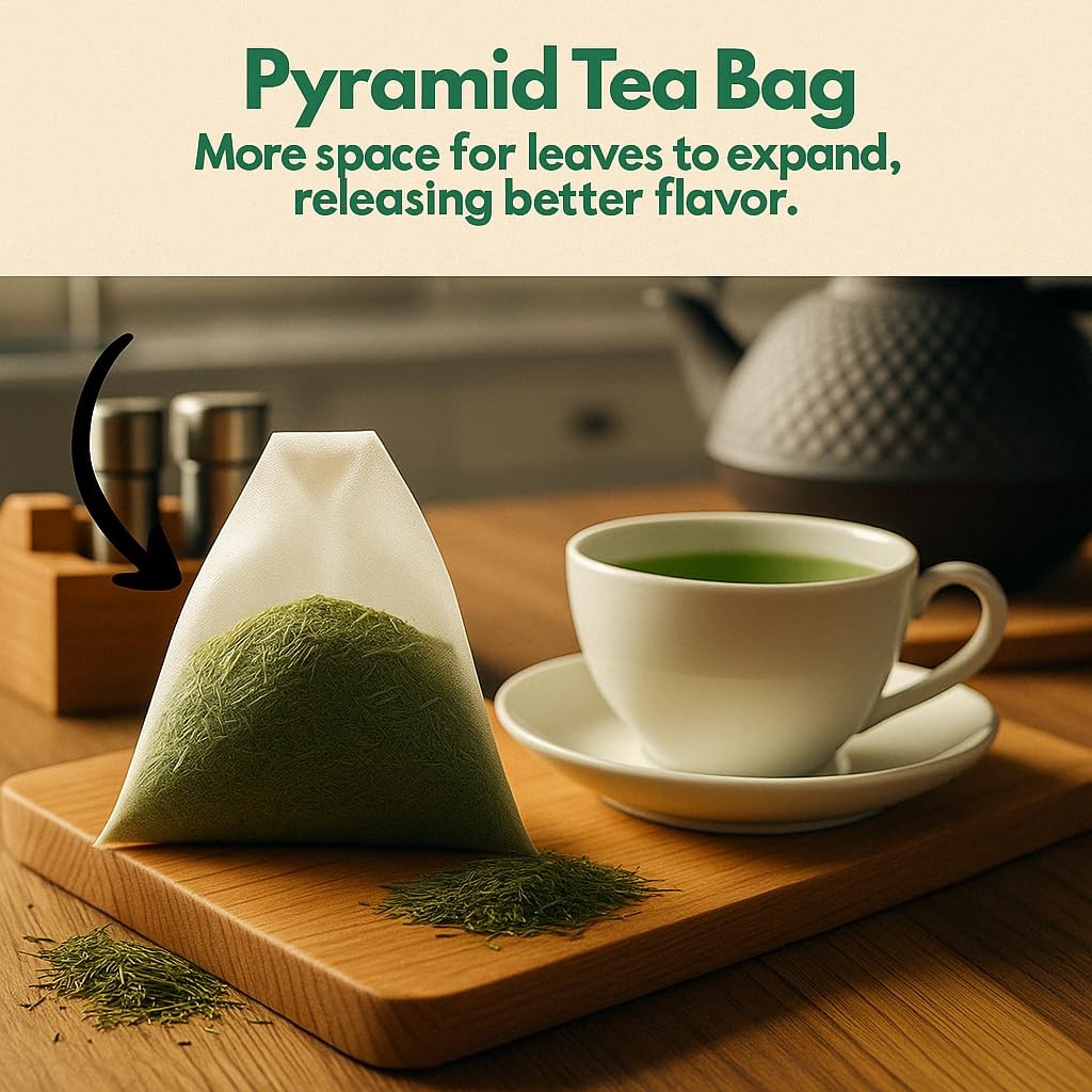 Organic Matcha Green Tea – 100 Count, Plant-Based Pyramid Tea Bags – Packagin…