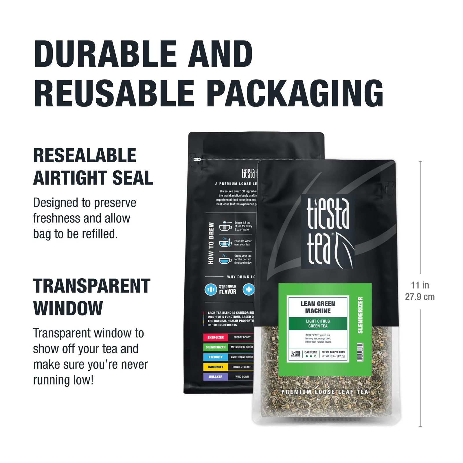 Tiesta Tea – Lean Green Machine, Bulk Pouch – 200 Cups, Machine