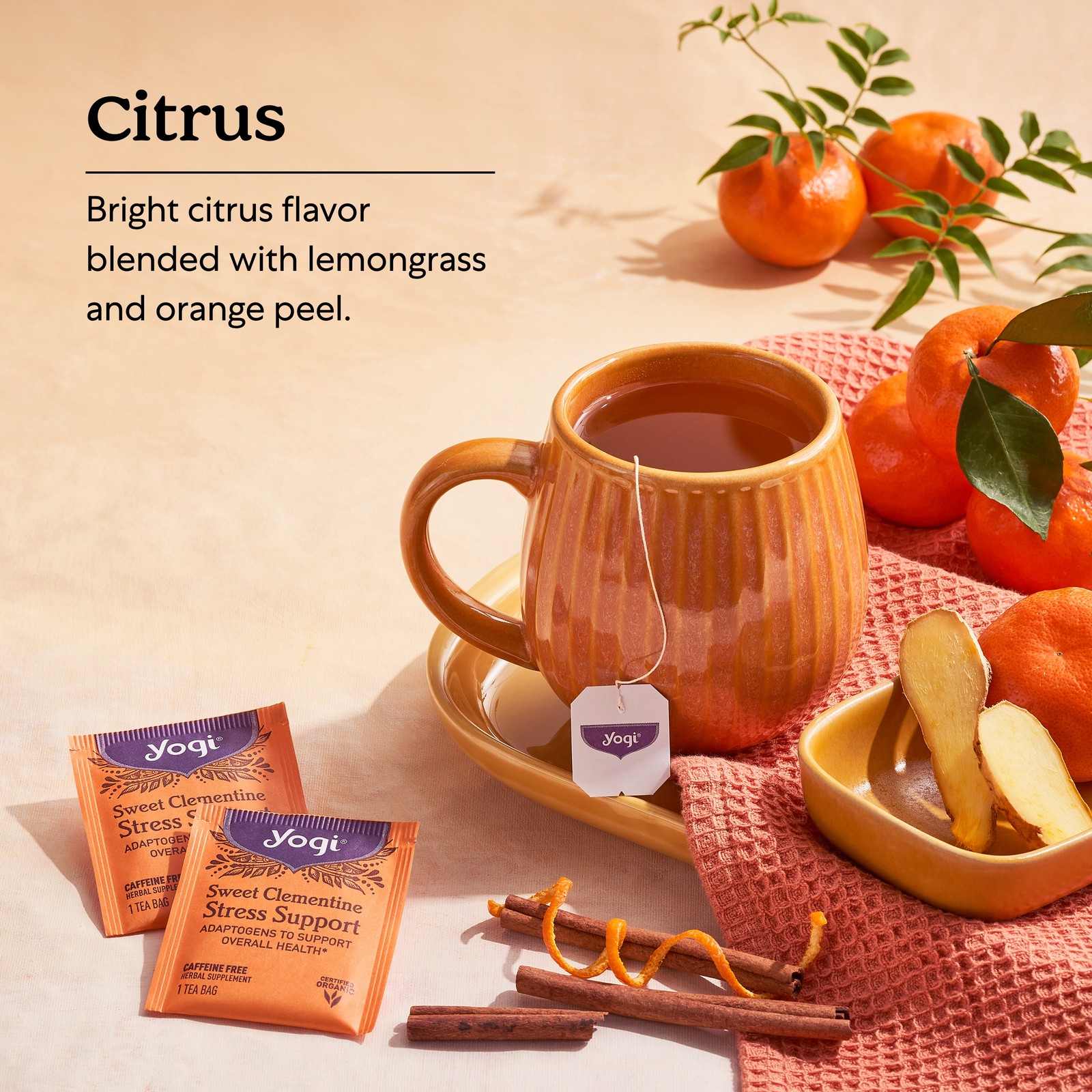 Yogi Tea – Sweet Clementine Stress Support (4 Pack) – 64 Organic Herbal Tea Bags