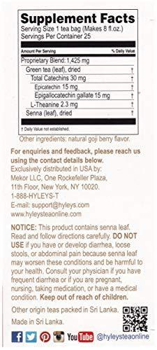 Hyleys Slim Tea Goji Berry – 25 Tea Bags (100% Natural, Sugar Free, Gluten Free
