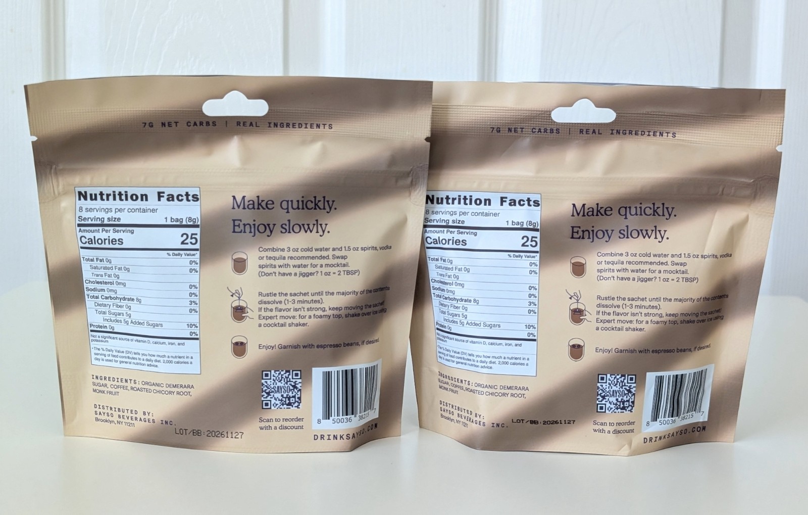 2 Packs SAYSO Espresso Martini Instant Cocktail Tea Bags Mixer Mocktail Chicory