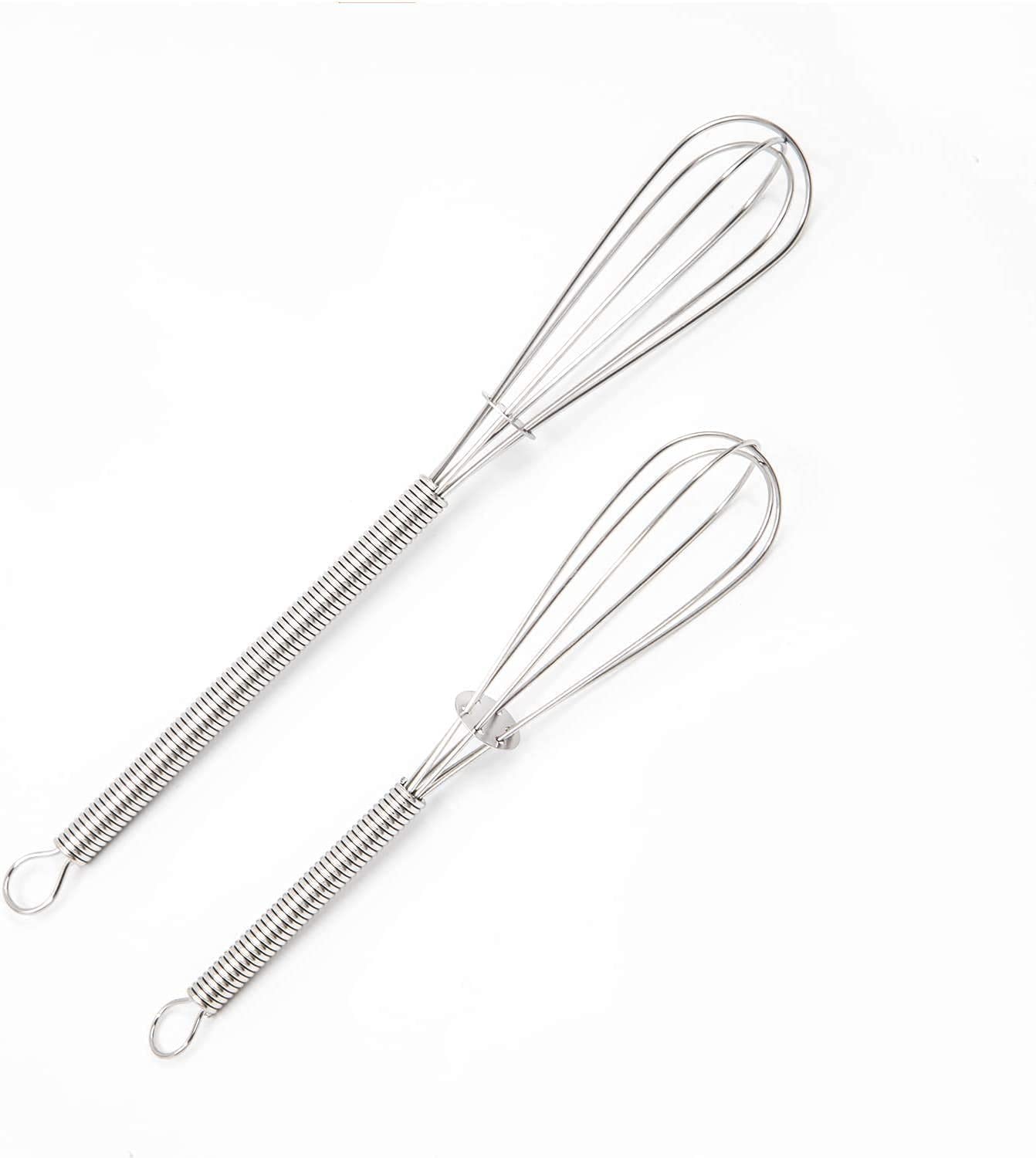 Wingsflying 4 Pack Mini Wire Kitchen Whisks Small Egg Whisk Gravy Silver