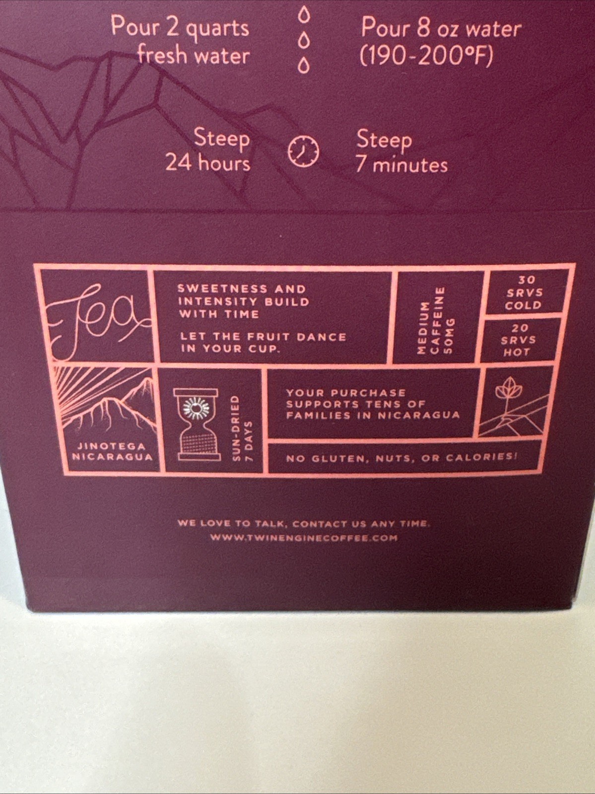 3x – Caturra Tea Natural Focus Sun- Dried Coffee 120g Fruit Exp 04/10/27 Brew