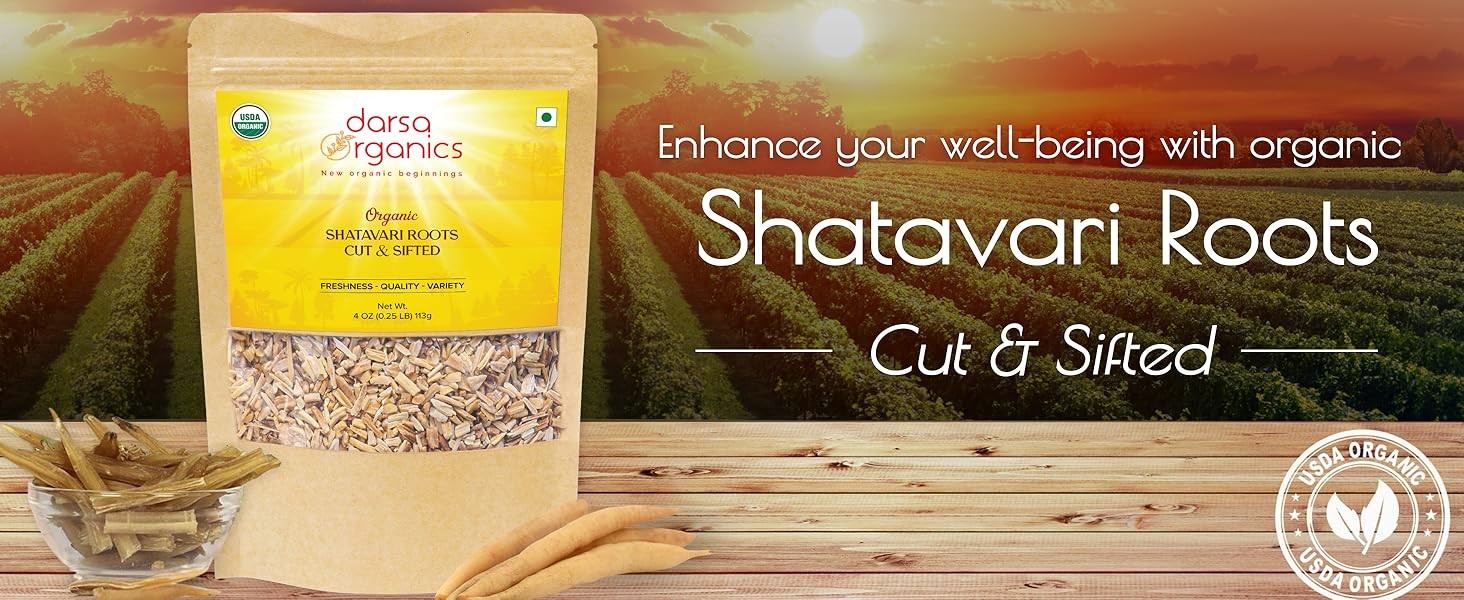 Shatavari Root 4 oz – Premium Cut and Sifted Organic Shatavari from India,