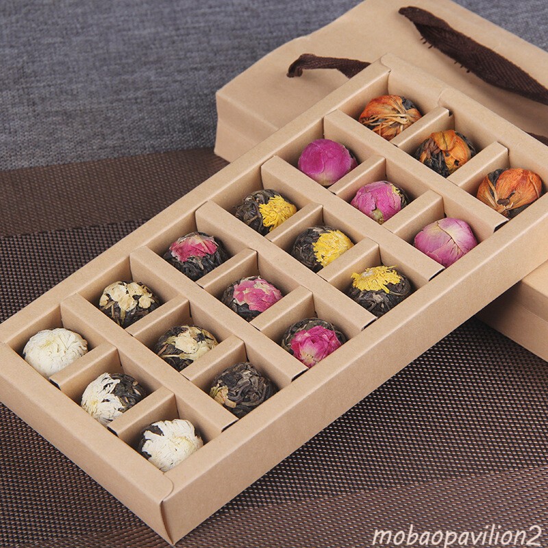 (120g) Raw Tea 18 Pcs Handmade Ball-shaped Assorted Flowers Flowering Pu-erh