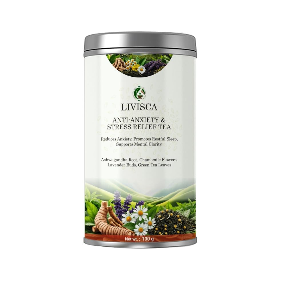 Livisca Anti-Anxiety & Stress Relief Tea | Ashwagandha, Chamomile, Lavender