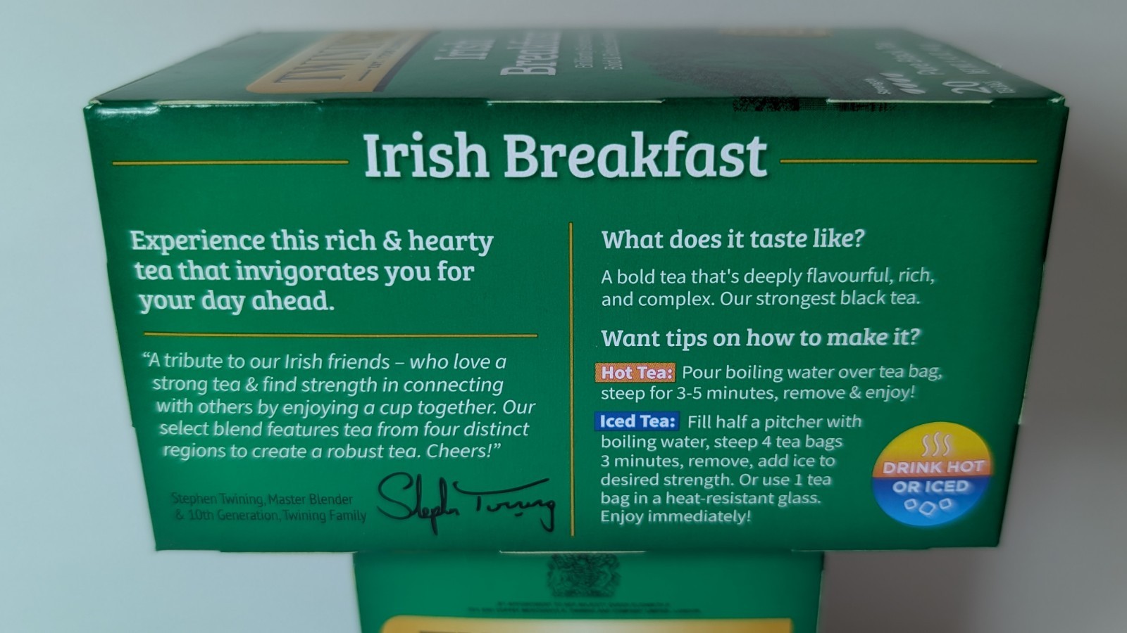 Twinings Of London Irish Breakfast Tea 2 Box Lot 40 bags High Caffeine 02/2027
