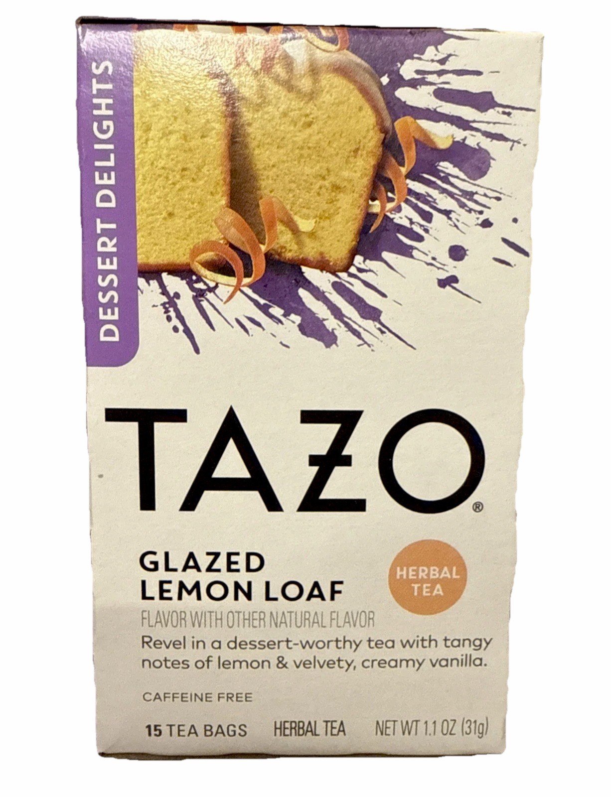 6-TAZO Glazed Lemon Loaf Herbal Tea Bags for Health and Wellness Aromatic